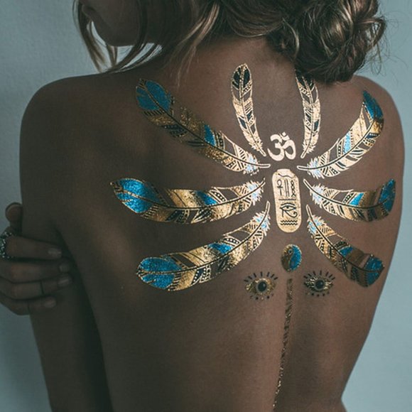 Accessories - 3 sheets Golden Silver Temporary Tattoo